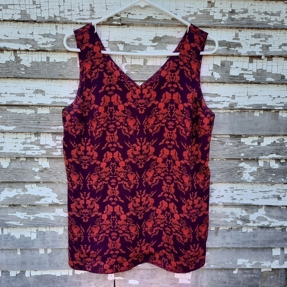 🌟 CAbi 3258 Cameo Plum Split layer Blouse Tank Top size medium - Picture 2 of 7